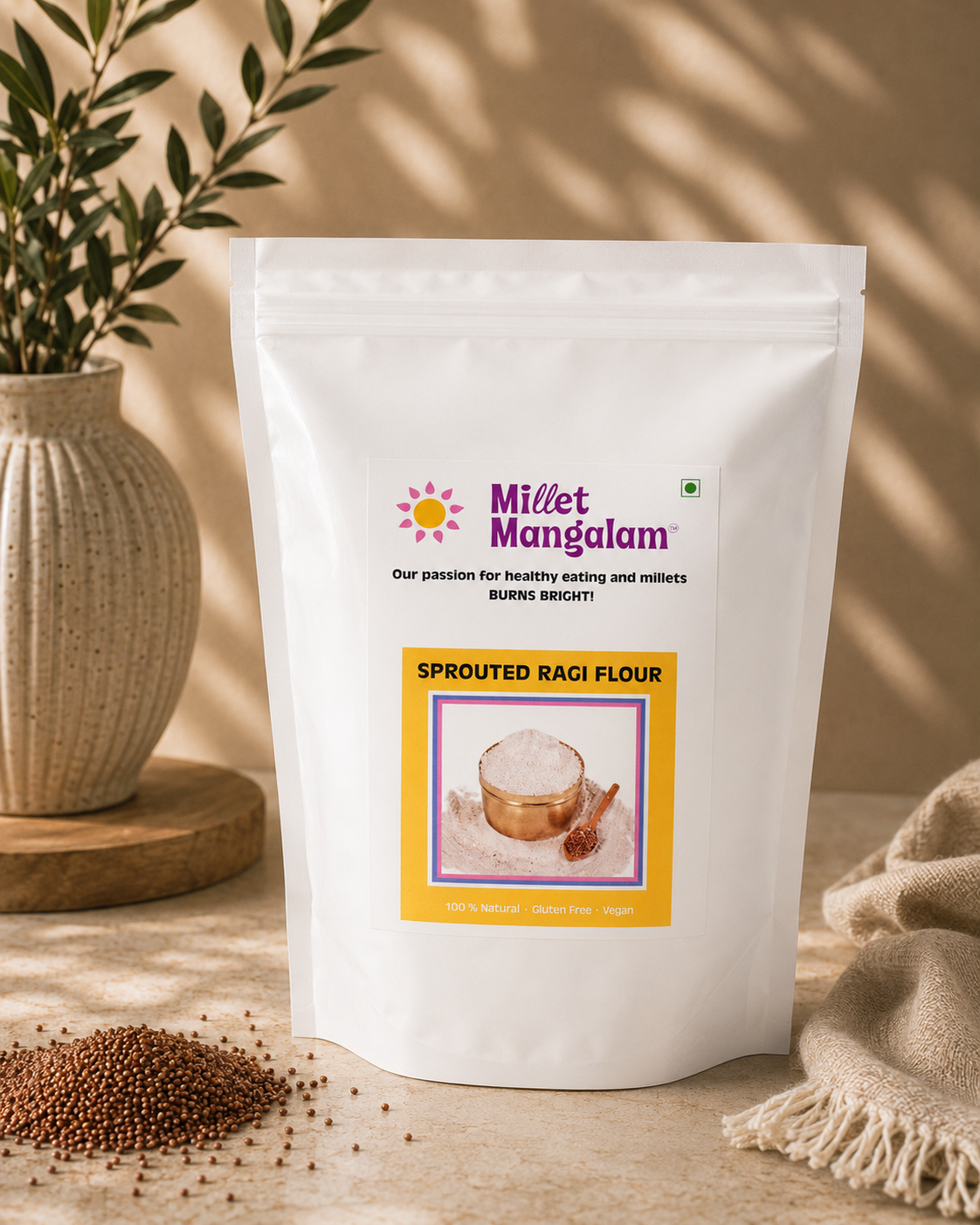 Sprouted Ragi Millet Flour - 500Gms