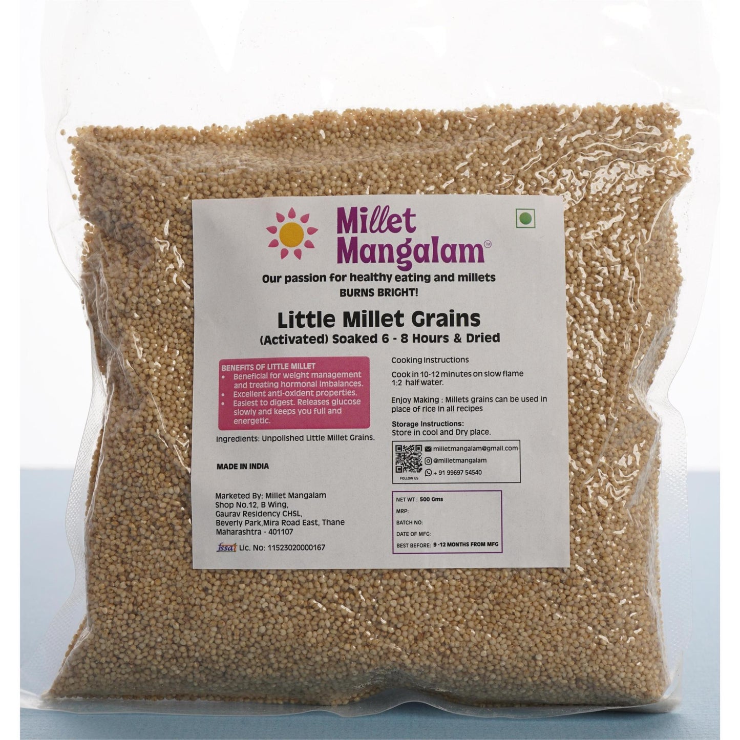 LITTLE MILLET GRAINS (PRE-SOAKED) - 500g