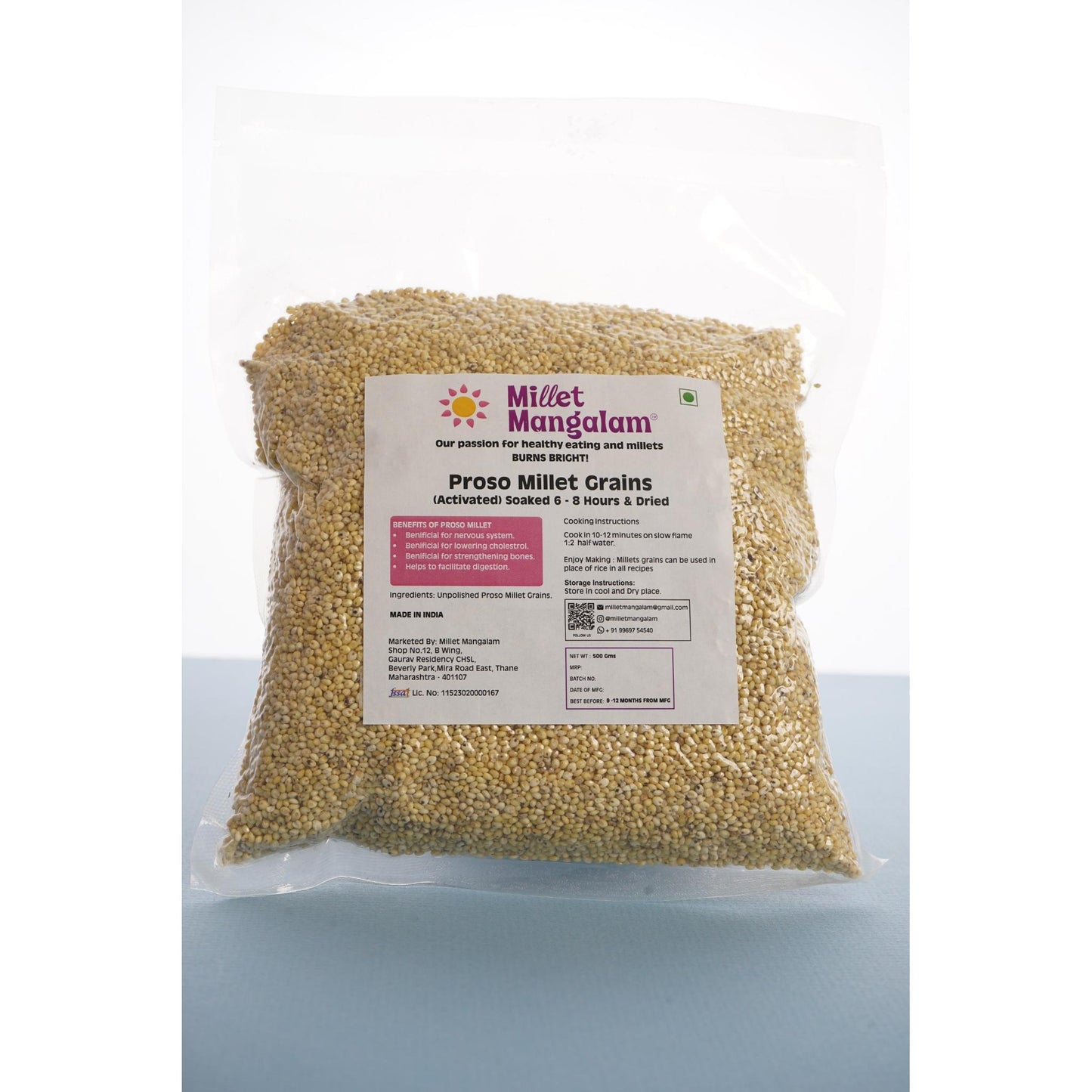 PROSO MILLET GRAIN (Pre - Soaked ) - 500g