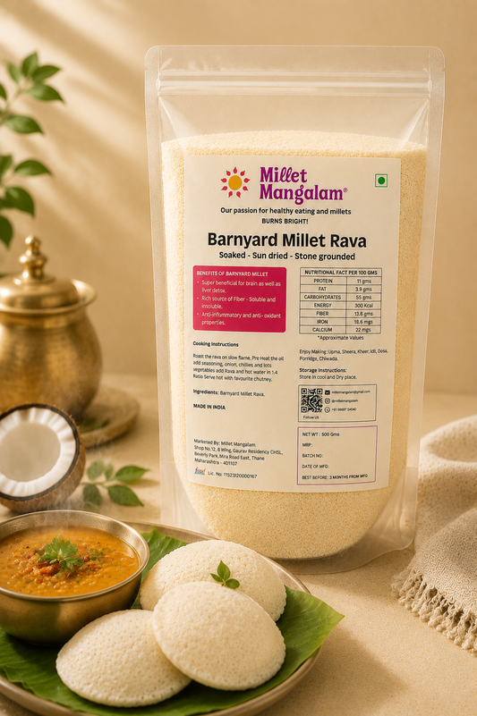 Barnyard Millet Rava (Pre-soaked) - 500Gms
